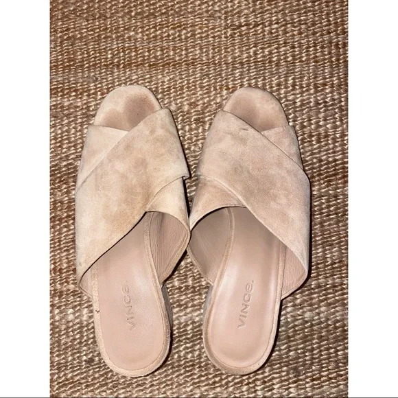 Vince | Shoes | Vince Beige Suede Vero Cuoio Heeled Sandals  display picture 3